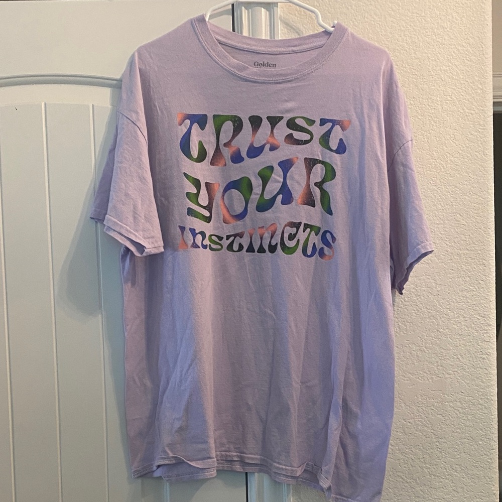 Golden Hour “Trust your Instincts” Lavender Graphic T-Shirt, Sz OS